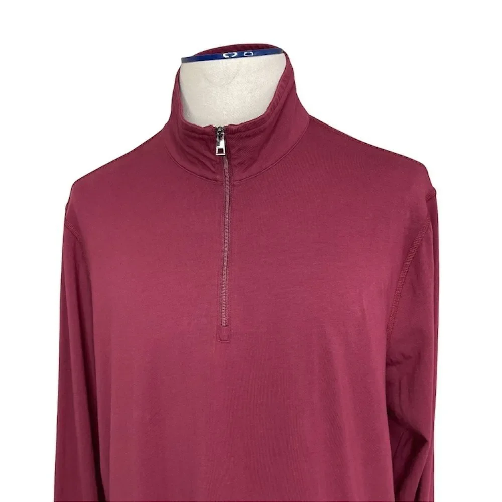 Michael Kors Mens Sweater 2XL Mock Neck Red Half Zip - Picture 5 of 14